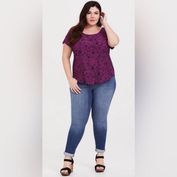 Torrid | Abbey Georgette Cage Back Blouse | size 3 - Picture 2 of 7